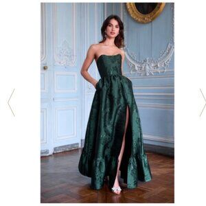 V. Chapman Strapless Green Dress